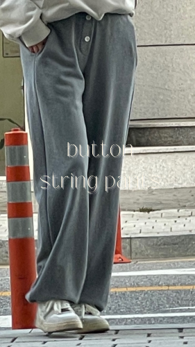 button string pants _3colors